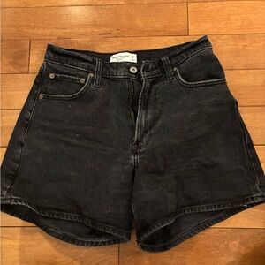 Abercrombie & Fitch Black Jean Shorts - Dad Hi Rise